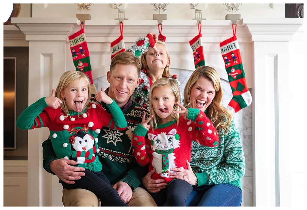 Matching Christmas Sweaters Family Photography
