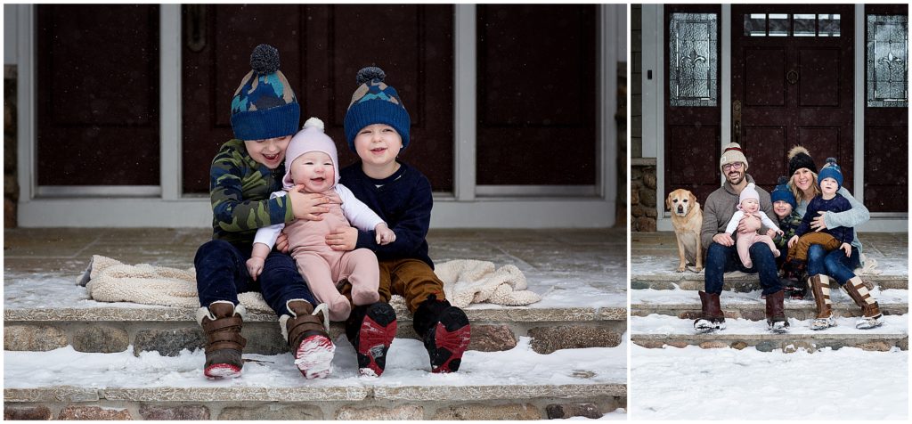 Front Step Family Winter Photography