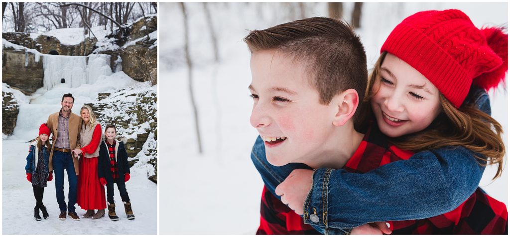 Frozen Waterfall Family Photography