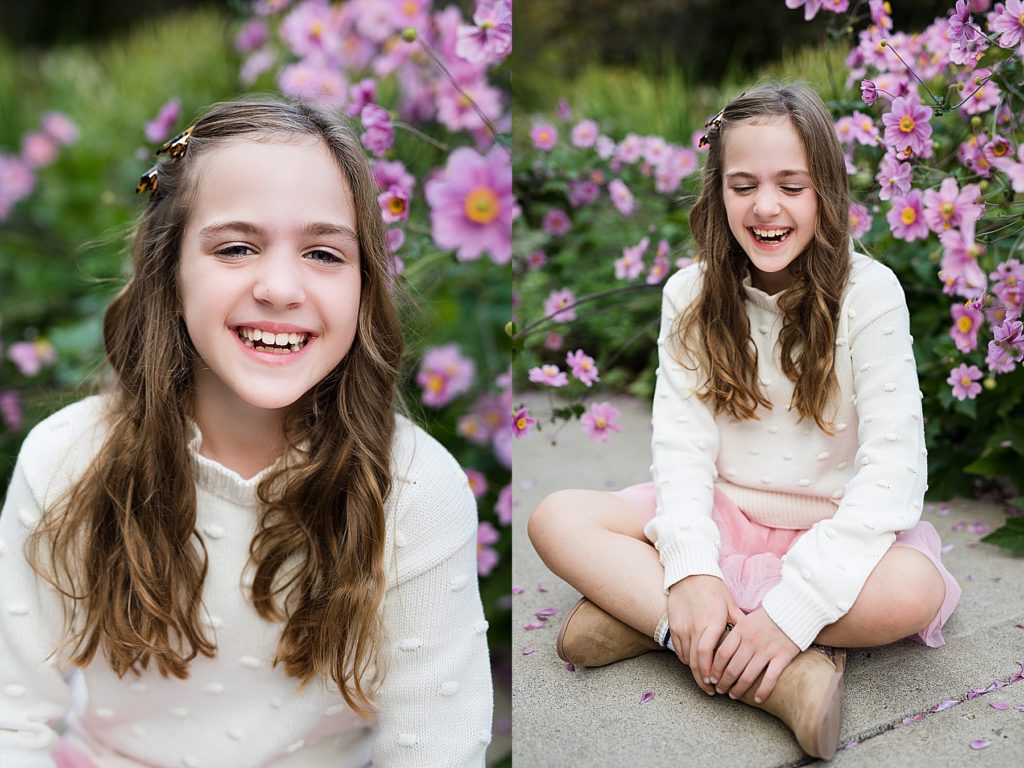 edina family photography - bis sister with flowers