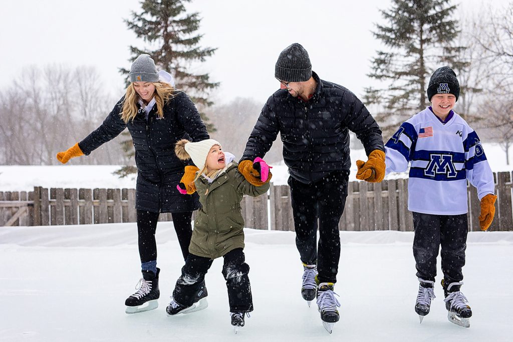Minnetonka Family ice skating.
