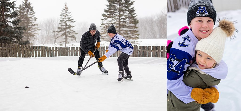 Minnetonka Family Photography - playing hockey