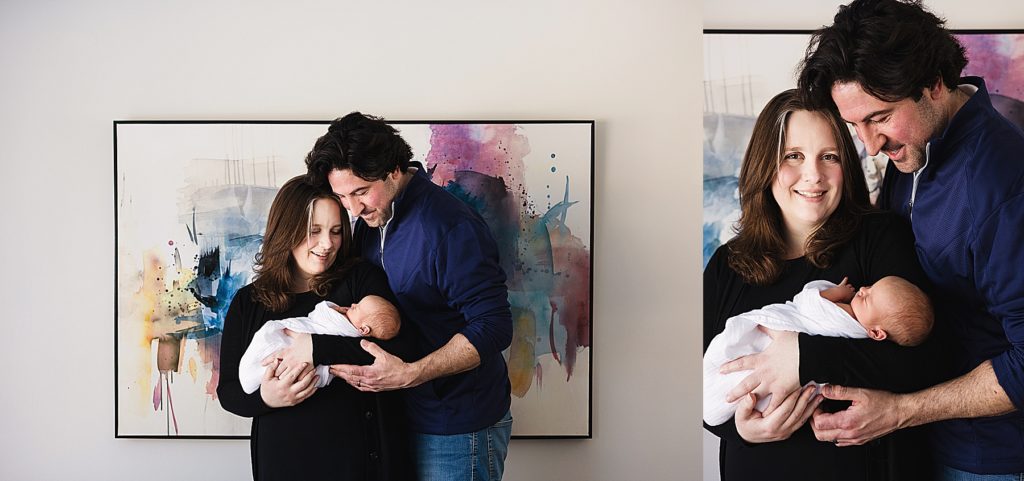 Edina Newborn Photographer - Parents with Baby snuggling