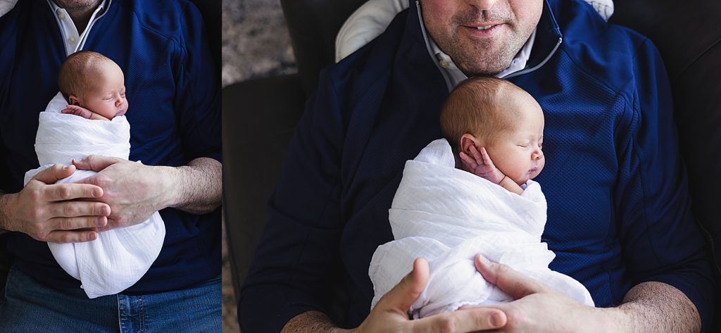 Edina Newborn Photographer - Dad Holding Baby