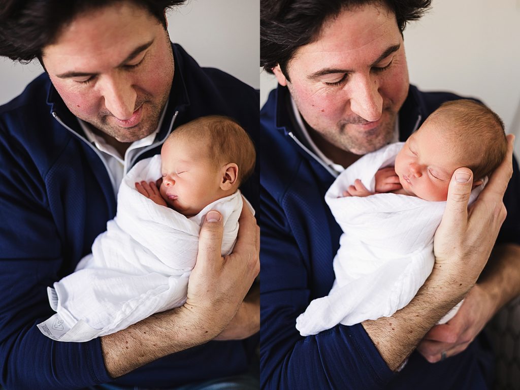 Edina Newborn Photographer - Dad Snuggling Baby