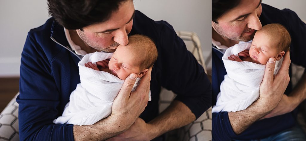 Edina Newborn Photographer - Dad kissing baby