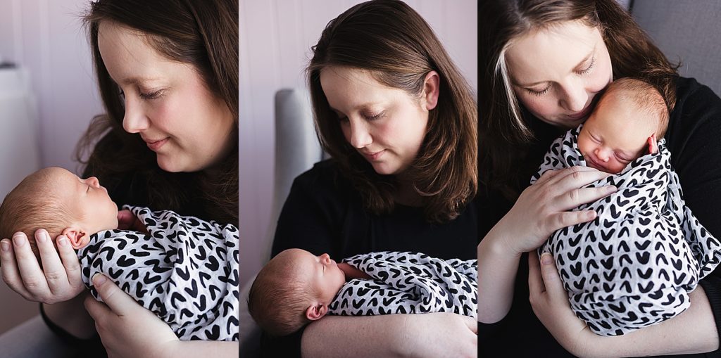 Edina Newborn Photographer - Mom holding baby