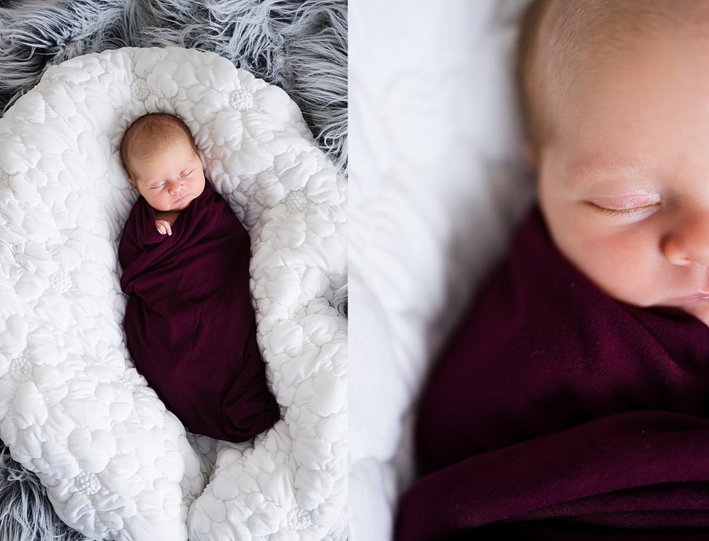 Edina Newborn Photographer - Baby in blanket nest