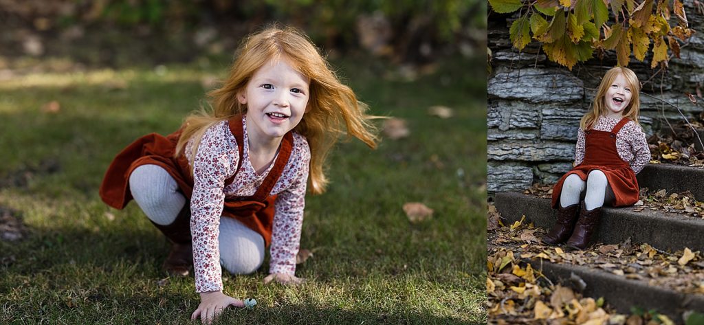 Minneapolis Fall Family Photos - Little girl with red hair