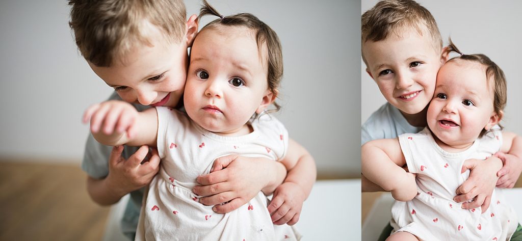 One Year Photos - brother hugs