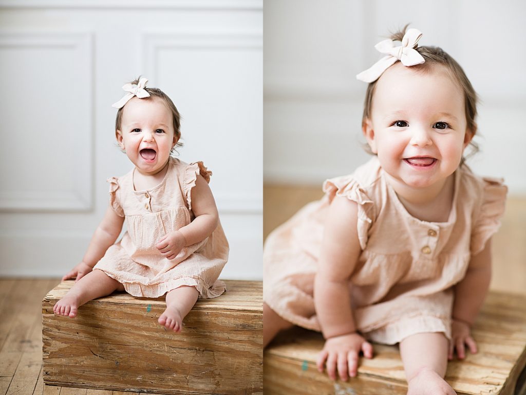 One Year Photos - Little girl laughing