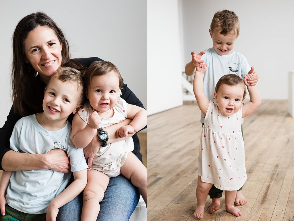 One Year Photos - mama and brother hugs