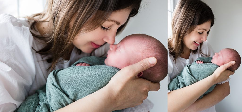 Edina Newborn Mom Kisses