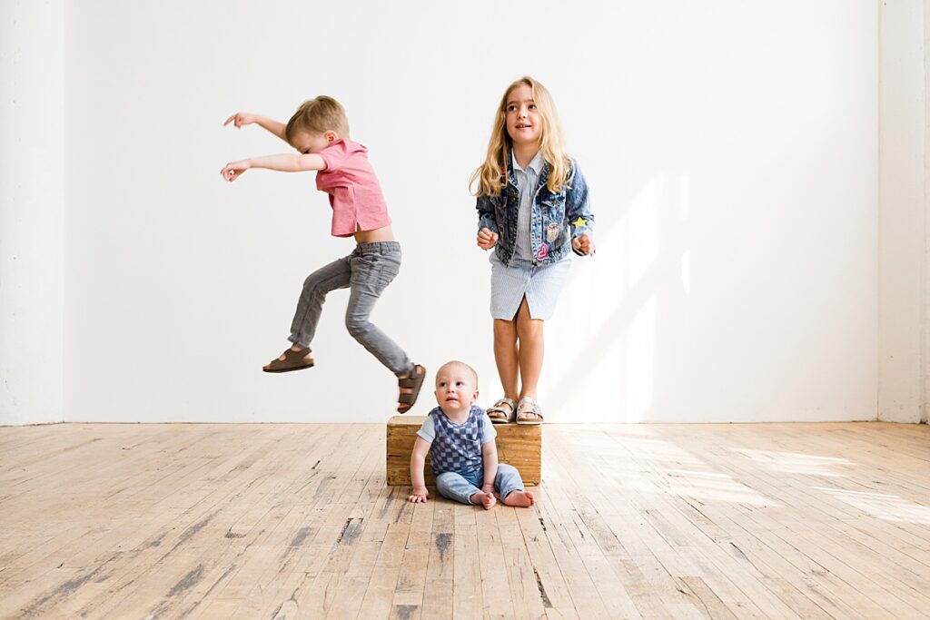 Minneapolis Studio Family Photography Dancing Off Box