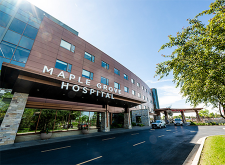 outdoor photo of Maple Grove Hospital Family Birth Center. One of the best hospitals to give birth in the twin cities.